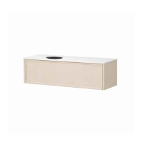 Mobilier suspendat Kolpasan, Orphia 120, cu blat din Kerrock, 1 sertar, light grey